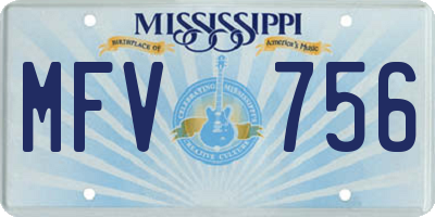 MS license plate MFV756