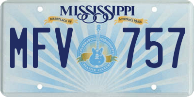 MS license plate MFV757
