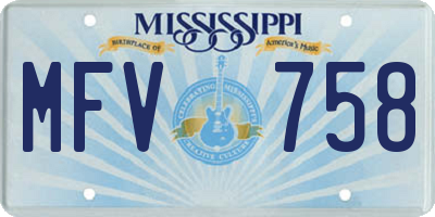MS license plate MFV758