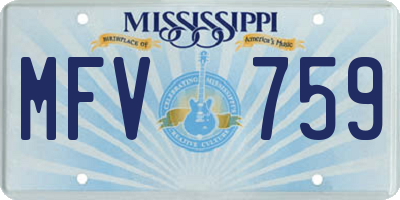 MS license plate MFV759