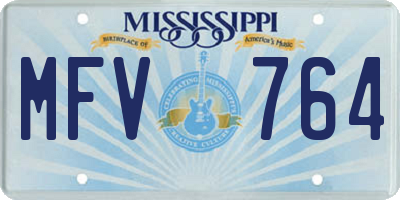 MS license plate MFV764
