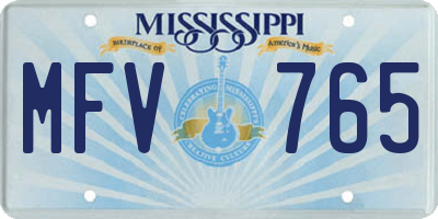 MS license plate MFV765