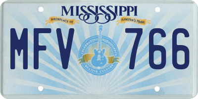 MS license plate MFV766
