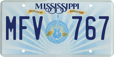 MS license plate MFV767