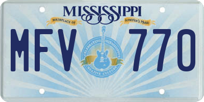 MS license plate MFV770