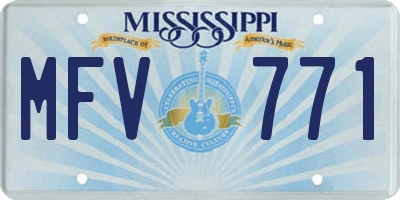 MS license plate MFV771