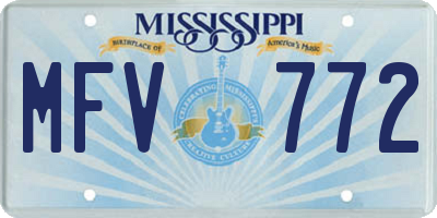 MS license plate MFV772