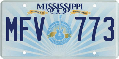 MS license plate MFV773