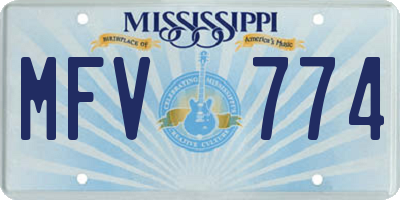 MS license plate MFV774