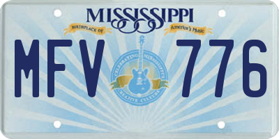 MS license plate MFV776