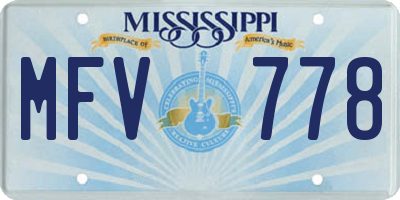 MS license plate MFV778
