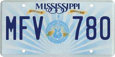 MS license plate MFV780