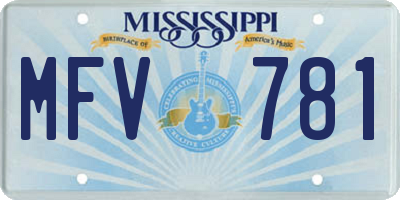MS license plate MFV781