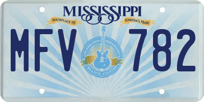 MS license plate MFV782