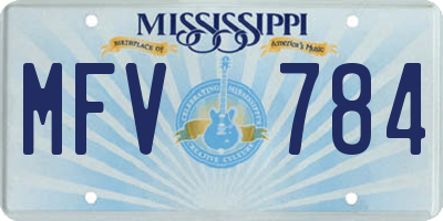 MS license plate MFV784