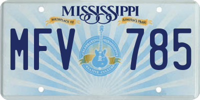 MS license plate MFV785