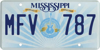 MS license plate MFV787