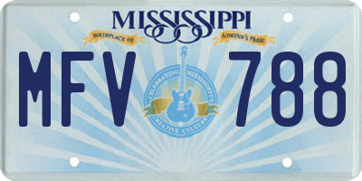 MS license plate MFV788