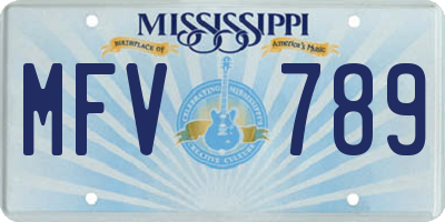 MS license plate MFV789
