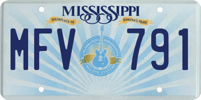 MS license plate MFV791