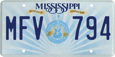 MS license plate MFV794