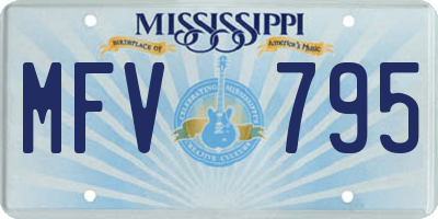 MS license plate MFV795