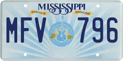 MS license plate MFV796