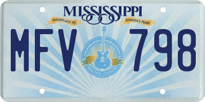 MS license plate MFV798
