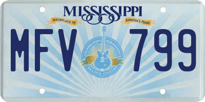 MS license plate MFV799