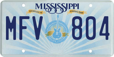 MS license plate MFV804
