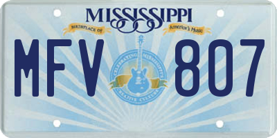 MS license plate MFV807