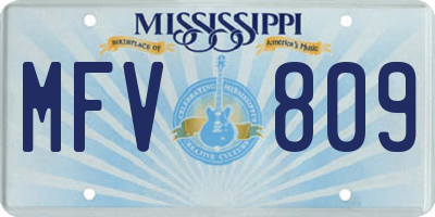 MS license plate MFV809