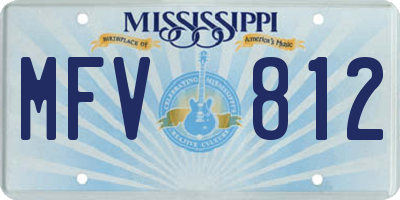 MS license plate MFV812