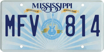 MS license plate MFV814
