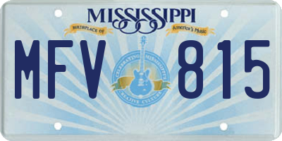 MS license plate MFV815