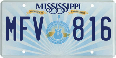 MS license plate MFV816