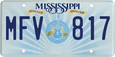 MS license plate MFV817