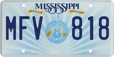 MS license plate MFV818