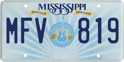 MS license plate MFV819