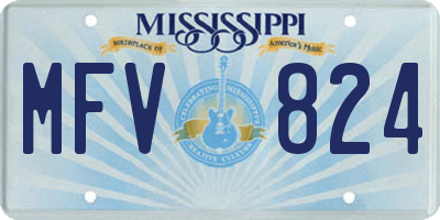 MS license plate MFV824