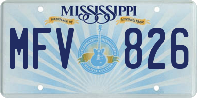 MS license plate MFV826