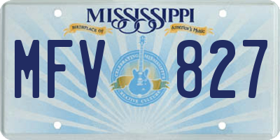 MS license plate MFV827