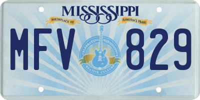 MS license plate MFV829