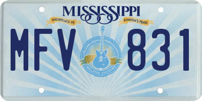 MS license plate MFV831