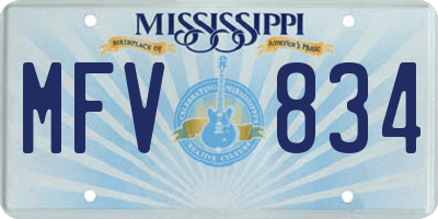 MS license plate MFV834