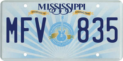 MS license plate MFV835