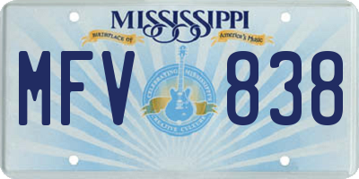 MS license plate MFV838