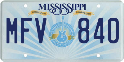 MS license plate MFV840