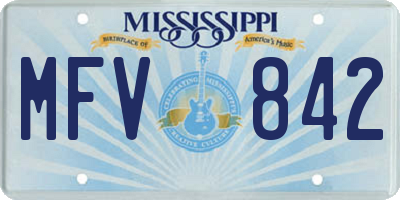 MS license plate MFV842