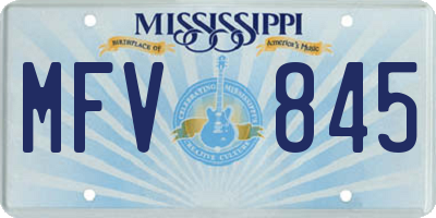 MS license plate MFV845